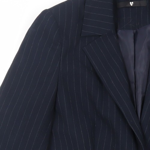 Very Womens Blue Striped Jacket Blazer Size 8 Button - Picture 5 of 10