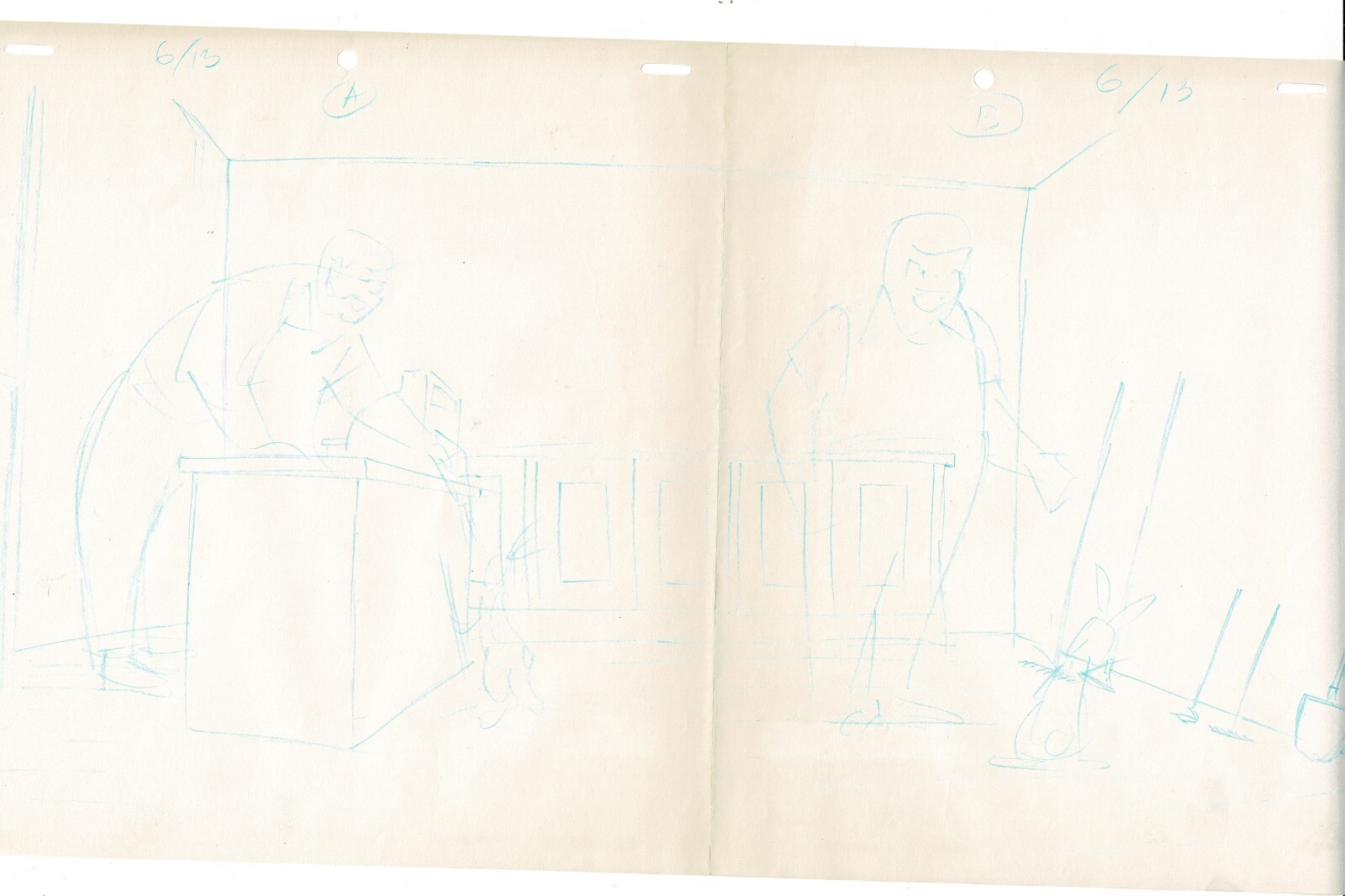Winnie the Pooh Disney Original Production Drawing Sketch 1977 Washer d1-13