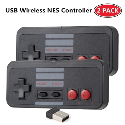 1&2 Wireless USB NES Controller Joypad Receiver For PC MAC Windows Raspberry Pi