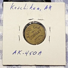 Ketchikan, Alaska White Cab Company Transit Stage Fare Token AK450A SP3580