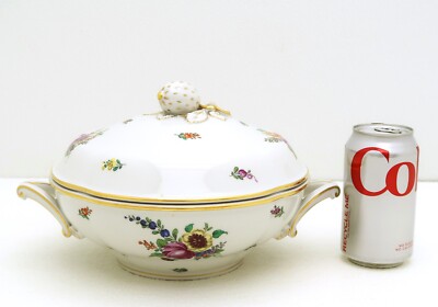 Augarten Wein Hand painted Flowers Porcelain Tureen Serving Bowl &  62-6418 #53