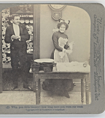 Mr. and Mrs. Newlywed -''Why You Little Beauty How Long Have You Been Our Cook''