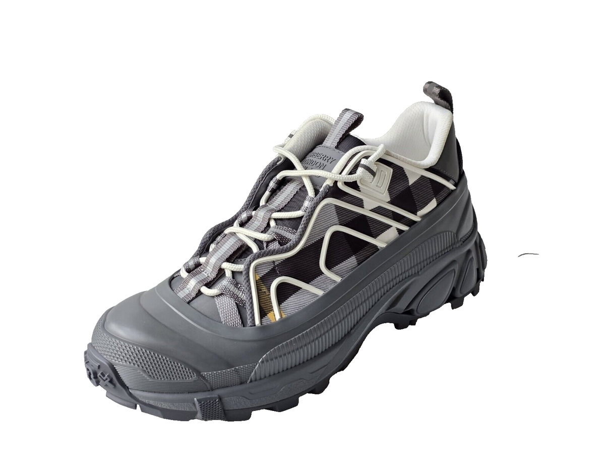 Burberry Men's Arthur M Story Grey Check Sneakers Size US 10 EUR