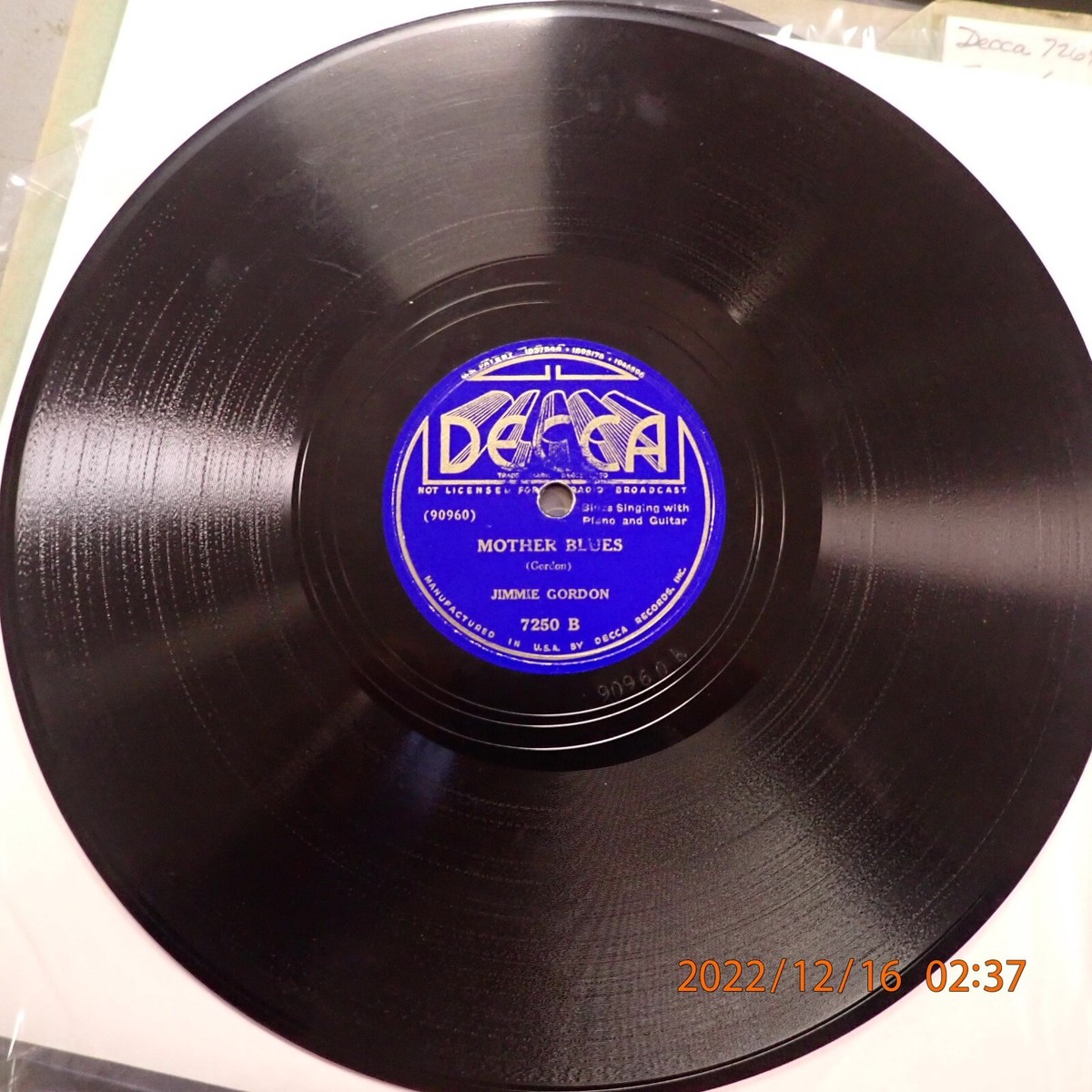 E/E- 78 Jimmie Gordon Decca 7250 I'd Rather Drink Muddy Water