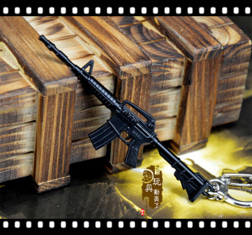 Mini gun model 98k carbine AWP sniper AK47 alloy keychain pendant soldier access - Picture 8 of 47