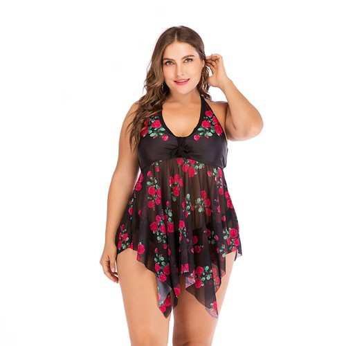 Women's Plus Size Floral Tankini Swimdress Swimwear Swim Skirted Swimsuit XL-5XL - Picture 6 of 12