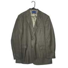 Tommy Hilfiger Sport Coat Mens 44L Brown Glen Plaid Wool Blazer Jacket Old Money