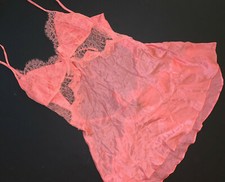 NWT Victoria's Secret DESIGNER COLLECTION S BABYDOLL slip Orange lace SILK