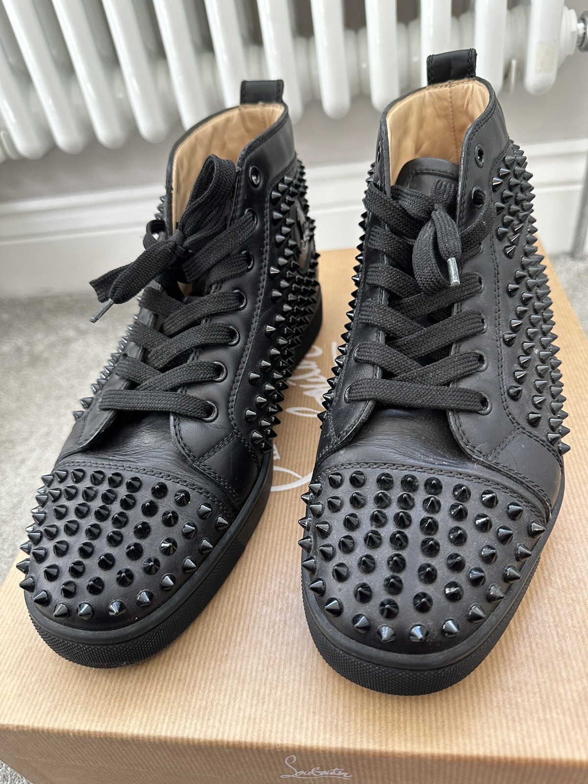 Christian Louboutin Louis Flat Calf Spikes Black Size 41 RRP £950 image 2