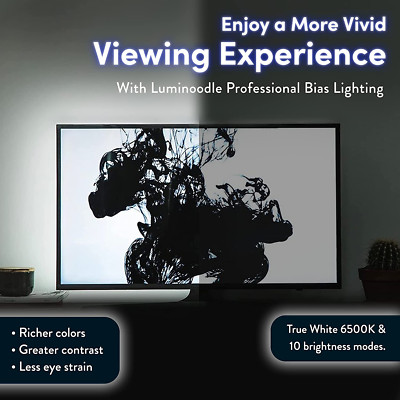USB LED TV Backlight Strip   Ambient Bias Lighting for 30 40'' TVs (White)