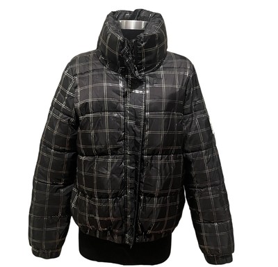 DKNY Sport Women s SILVER AND BLACK BOMBER JACKET  S