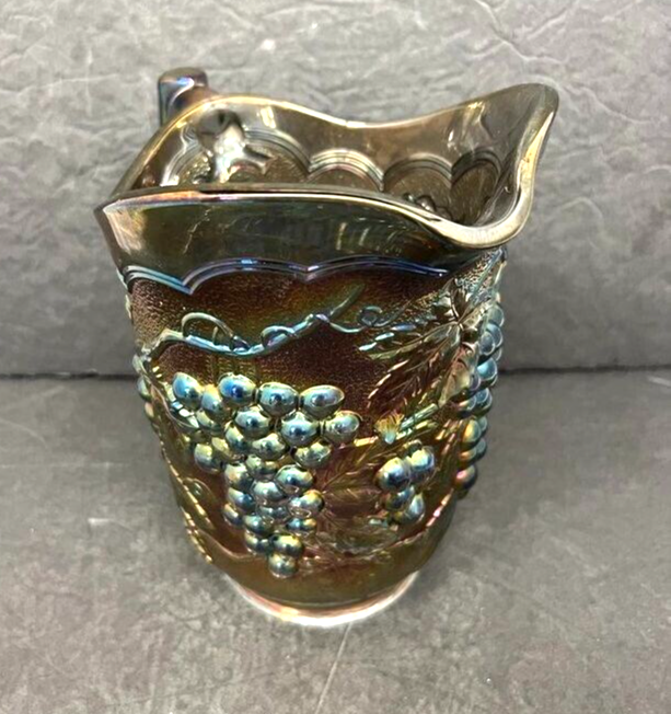 Vintage Imperial Glass Irredescent Purple Carnival Glass Water Pitcher