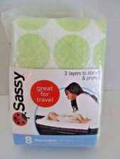NEW Sassy Disposable Changing Pads-8 Pack Travel Vacation