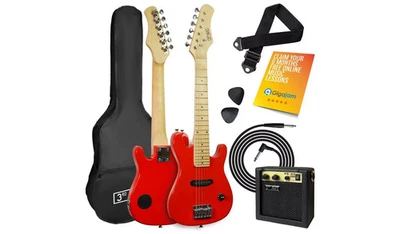 3rd Avenue Junior Gitarre E-Gitarre 1/4 Größe Light Anfängerpaket rot 4544823