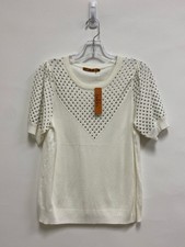 NWT Belldini Size M White Jeweled Ladies Sweater