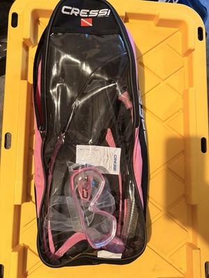 Cressi Palau LAF Scuba Diving Set Black/Pink, S/M Fins, Mask Snorkel