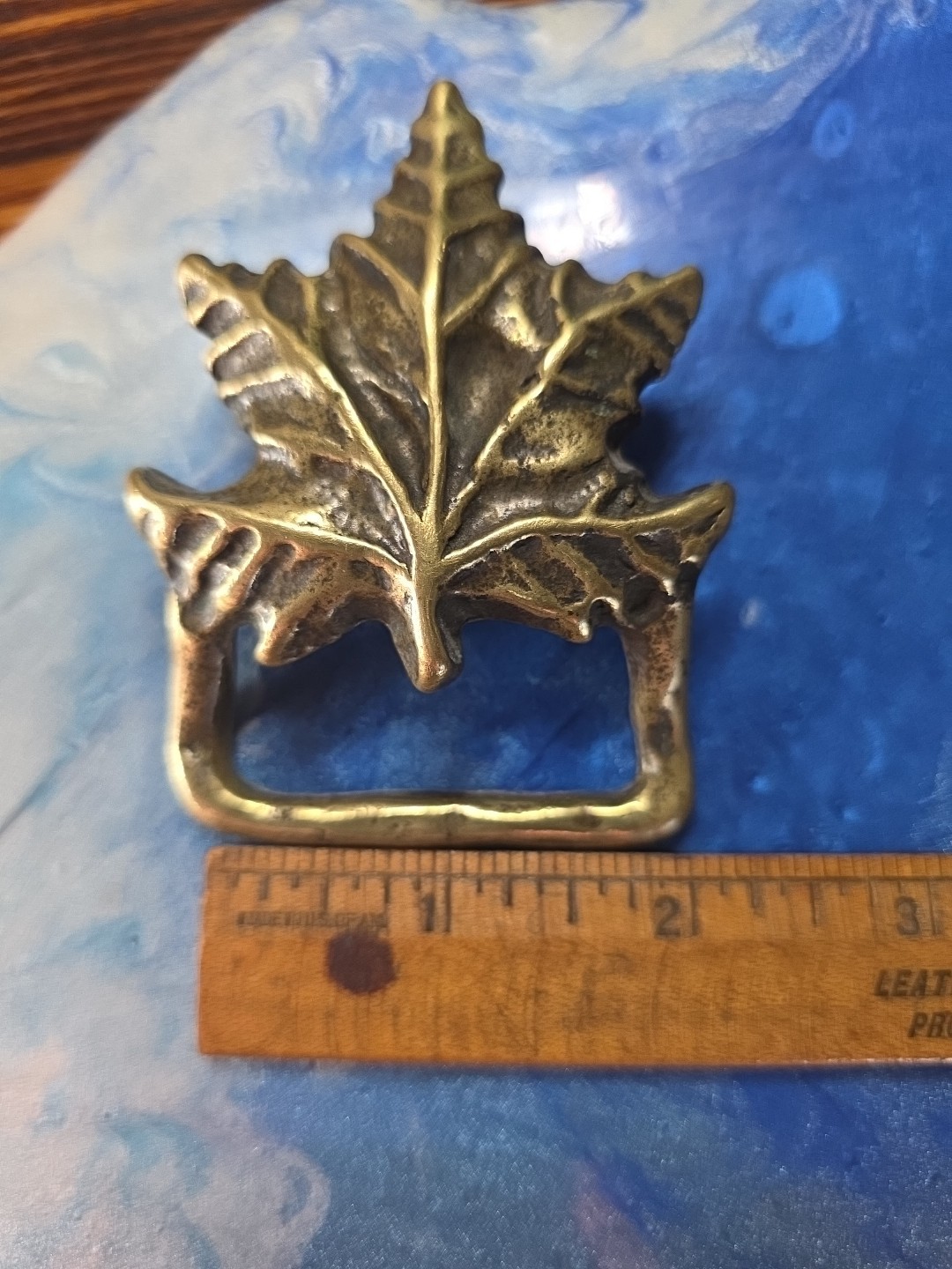 Solid Brass Maple Leaf 1970s Trinity Vintage Belt… - image 9