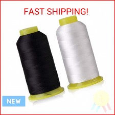 T70 69 Bonded Nylon Sewing Thread - 1500 Yard Spool - White Black 2PCS