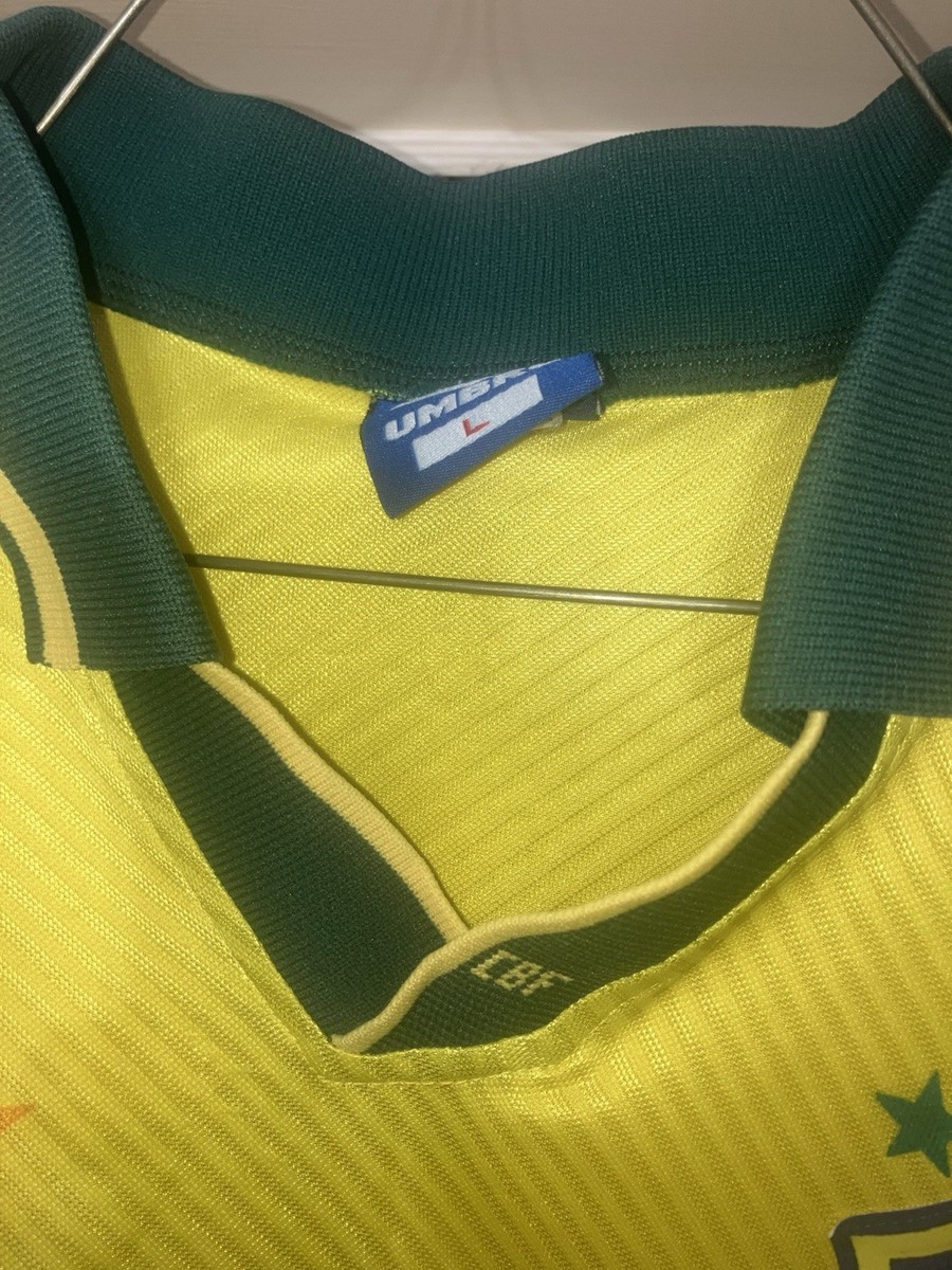 Vintage Umbro Brazil #2 Jorginho CBF Soccer Jersey 1994 World Cup