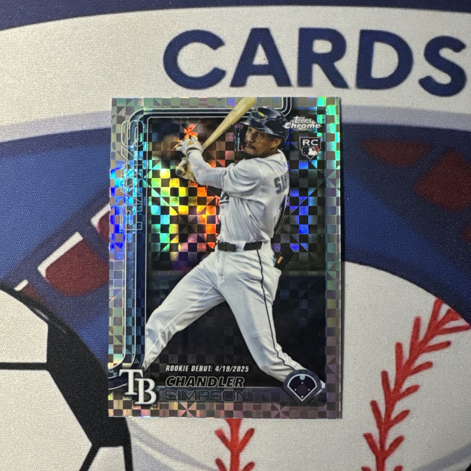 Chandler Simpson 2025 Topps Chrome Update X-Fractor Rookie Debut USC17 Rays RC
