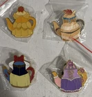 Disney  PRINCESS TEA POT Pins Rapunzel Belle Snow White Pocahontas set of 4