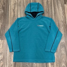 Vintage Nike Basketball Hoodie Youth Kids Large 14-16 Teal Blue Fleece Y2K