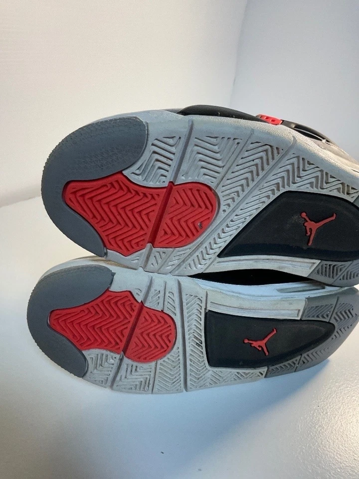 Air Jordan 4 Retro Infrared GS Youth Size 5.5Y 408452-061 Gray Red - Image 4 of 4