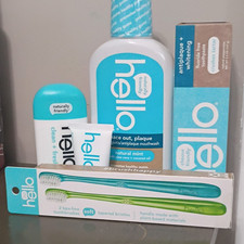hello BPA-Free Soft Tapered Bristle Toothbrushes Plant-Based Handle Blue/Green