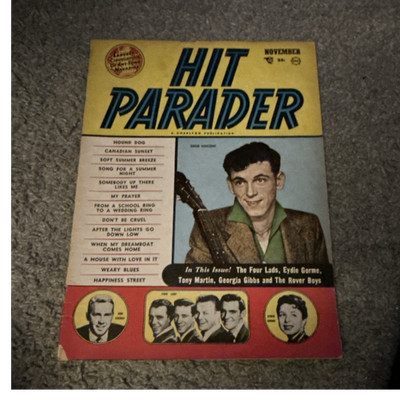 Hit Parader November 1956 Illustrated Music Magazine Gene Vincent The Four Lads