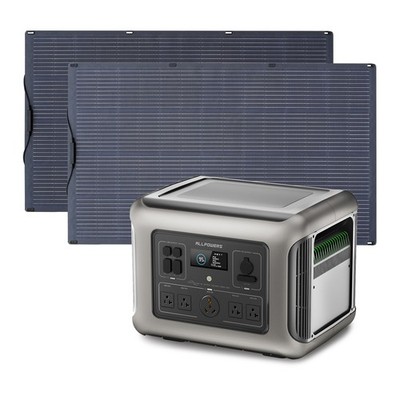 ALLPOWERS 2500W Portable Power Station with 200W 2PCS Flexible Mono Solar Panel