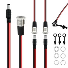 SDTC Tech 3 Sets 5.5 x 2.5 MM 10A DC Power Jack Socket Threaded  2.5mm