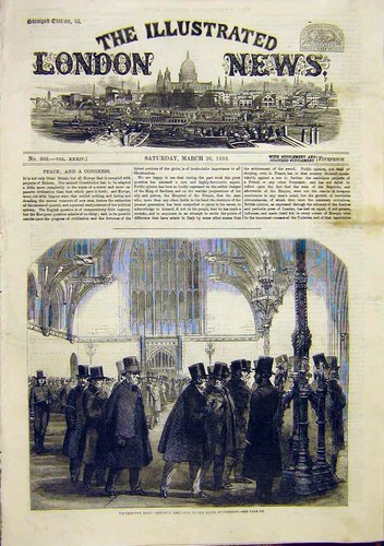 Original Old Antique Print Westminster Hall House Commons 1859 19th