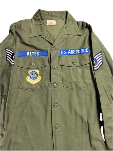 70: Og 107 Shirt Sateen Green Vietnam 1970s Military USAF Air Force