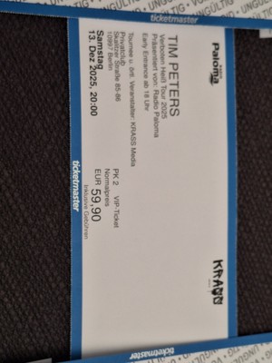 Tim Peters VIP Ticket Berlin 2025 Schlager Ticket