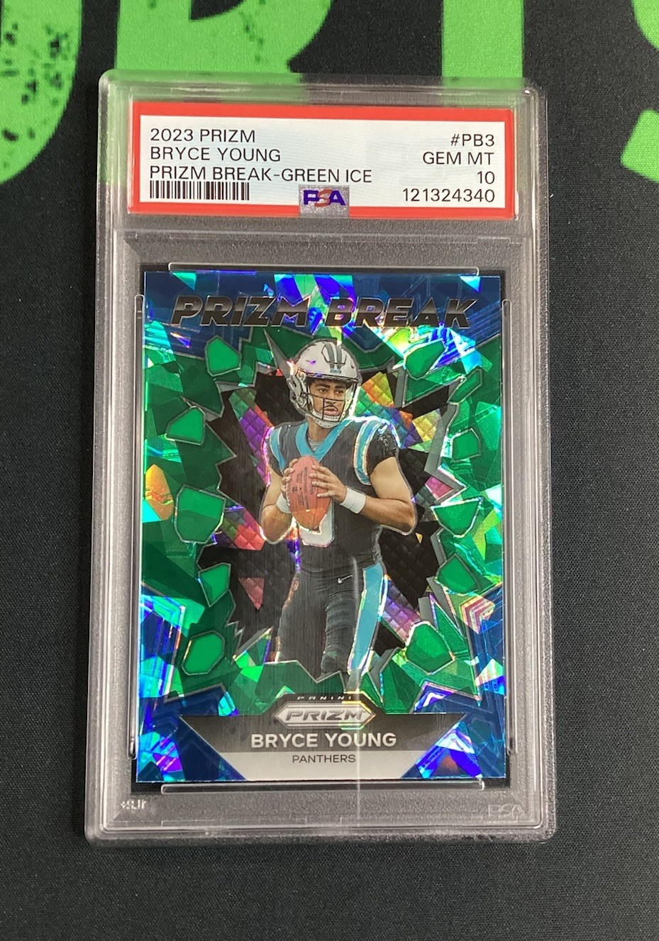 2023 Prizm Bryce Young Rookie RC Prizm Break Green Ice #PB-3 Panthers PSA 10