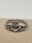 Vtg ShanOre Irish Sterling Silver 925 Claddagh Ring Size 8.5 Loyalty Love
