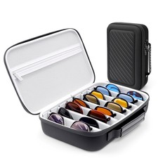 Travel Sunglasses Organizer Case Eyeglasses Storage Box Multi-Compartments