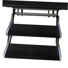 RV Step Covers 2 Pack, 18-23 Inch Wide RV Step Rug 18" Width, 8-9" Depth Black