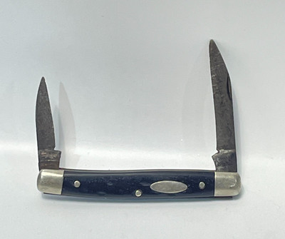 Vintage SABRE SOLINGEN 2 BLADE POCKET PEN KNIFE AKC GERMANY 216 Black Scales