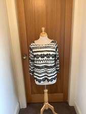 Per Una Womens White And Black Top Brand New Size 14