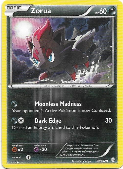 Zorua 89/162 Common BREAKthrough Pokemon Near Mint