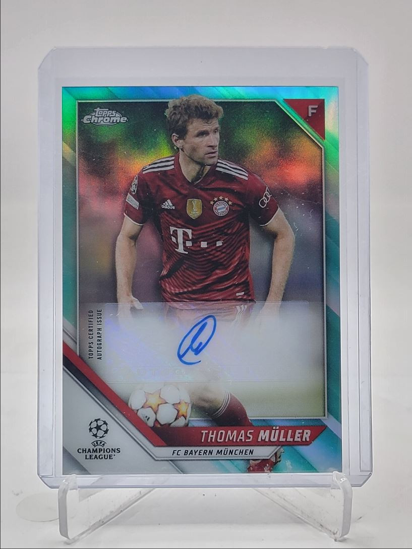 THOMAS MULLER 2021 TOPPS CHROME UEFA AUTOGRAPH AQUA A AUTO /199 Q0M-321