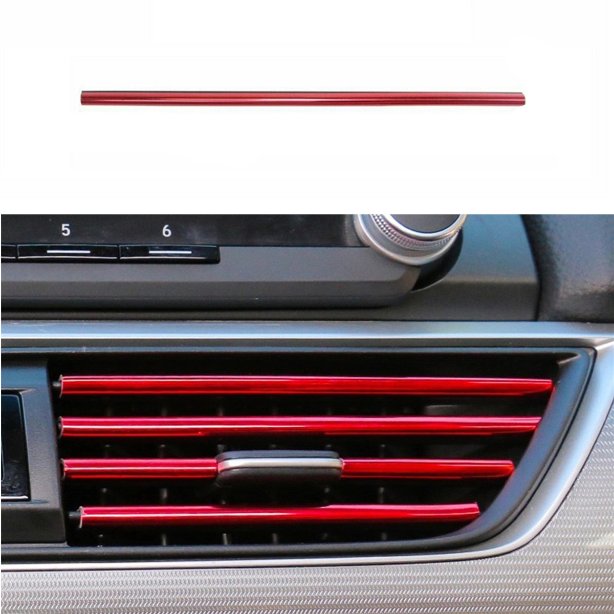 10PCS Air Conditioner Vent Outlet Decoration Strip For Car Interior Accessories