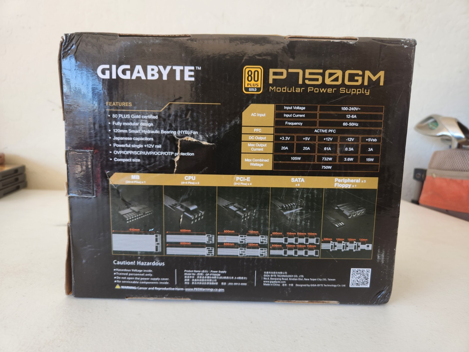 Gigabyte P750GM 750W 80 Plus Gold Modular Power Supply