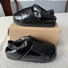 UGG Spaceslider SLIPPERS Shine TEXTILE Women US Size 10 Faux Fur Lining