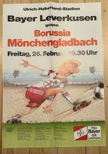 Plakat 1988 Bayer Leverkusen - Borussia Mönchengladbach BMG BRD DFB DDR FIFA WM