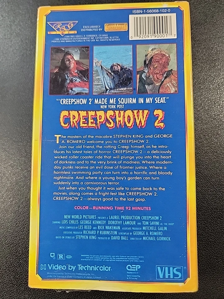 Vintage Creepshow 2 VHS Horror 1990 Stephen King - Image 2 of 4