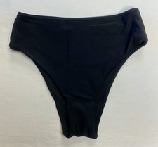 Aerie High Cut Cheeky Bikini Bottom -- TRUE BLACK XS