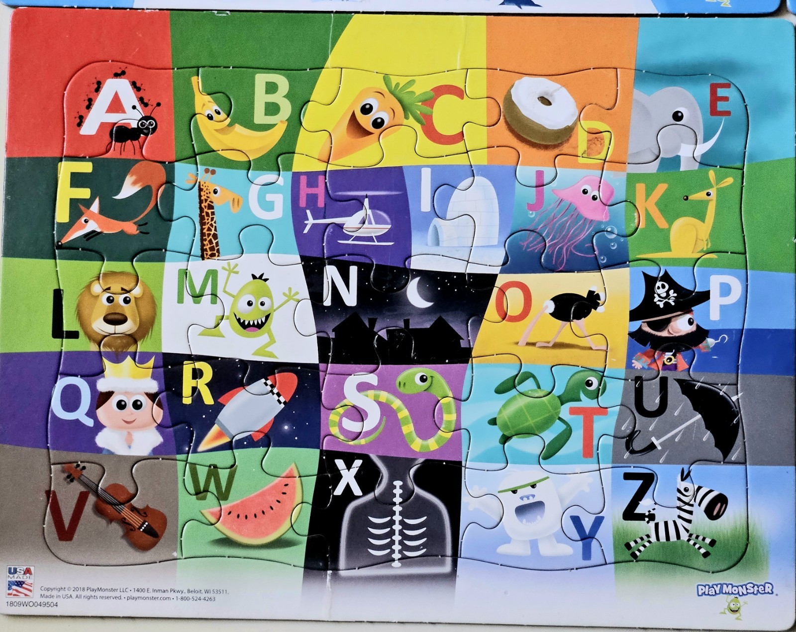 11 PlayMonster 25 Piece Learning Puzzles Ages 3+ MAPS FISH NUMBERS ABC ANIMALS