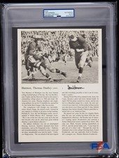 Tom Harmon Signed Encyclopedia Page (PSA) Michigan State Auto Magazine Photo